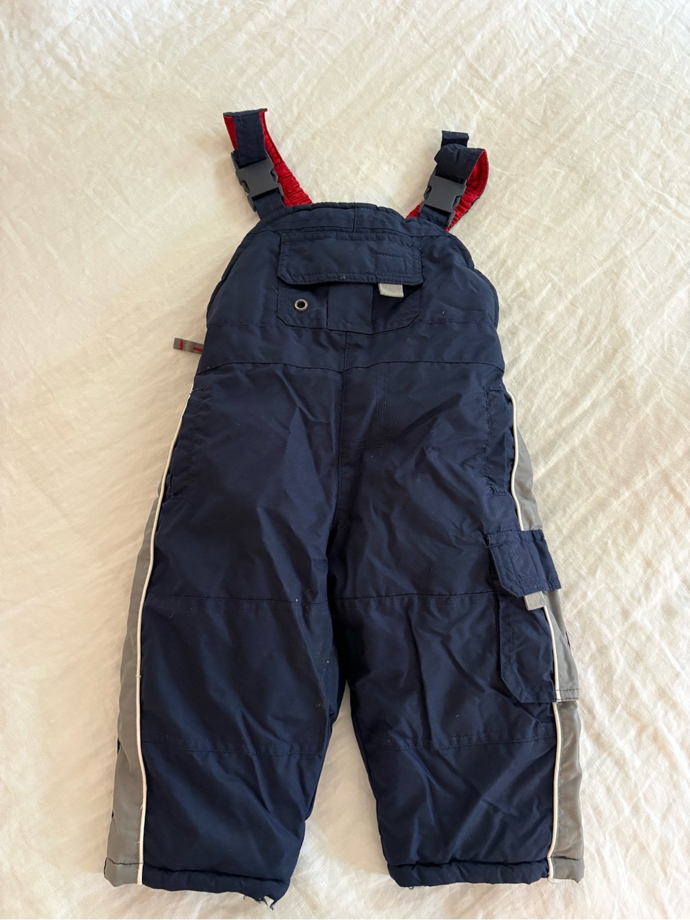 Vintage OshKosh B'gosh Navy Overalls with Red Accent
